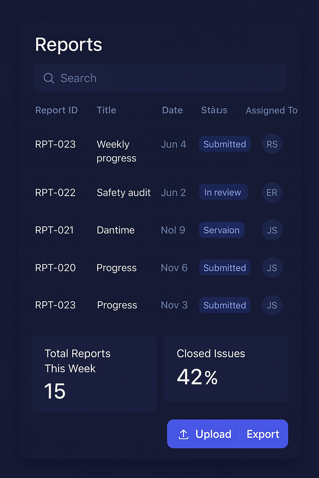 Engineer Dashboard